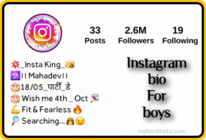 Instagram Bio For Boys