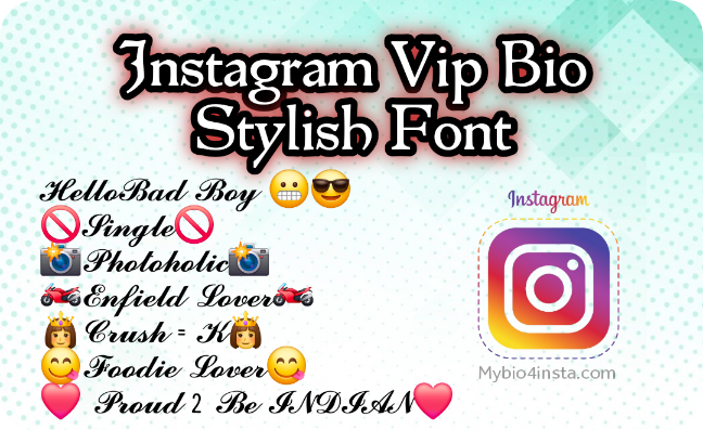 Instagram Vip Bio Font Stylish